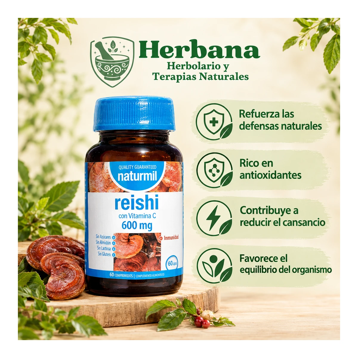 Reishi con vitamina C