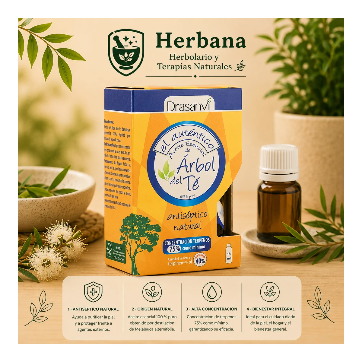 Aceite esencial Árbol del té