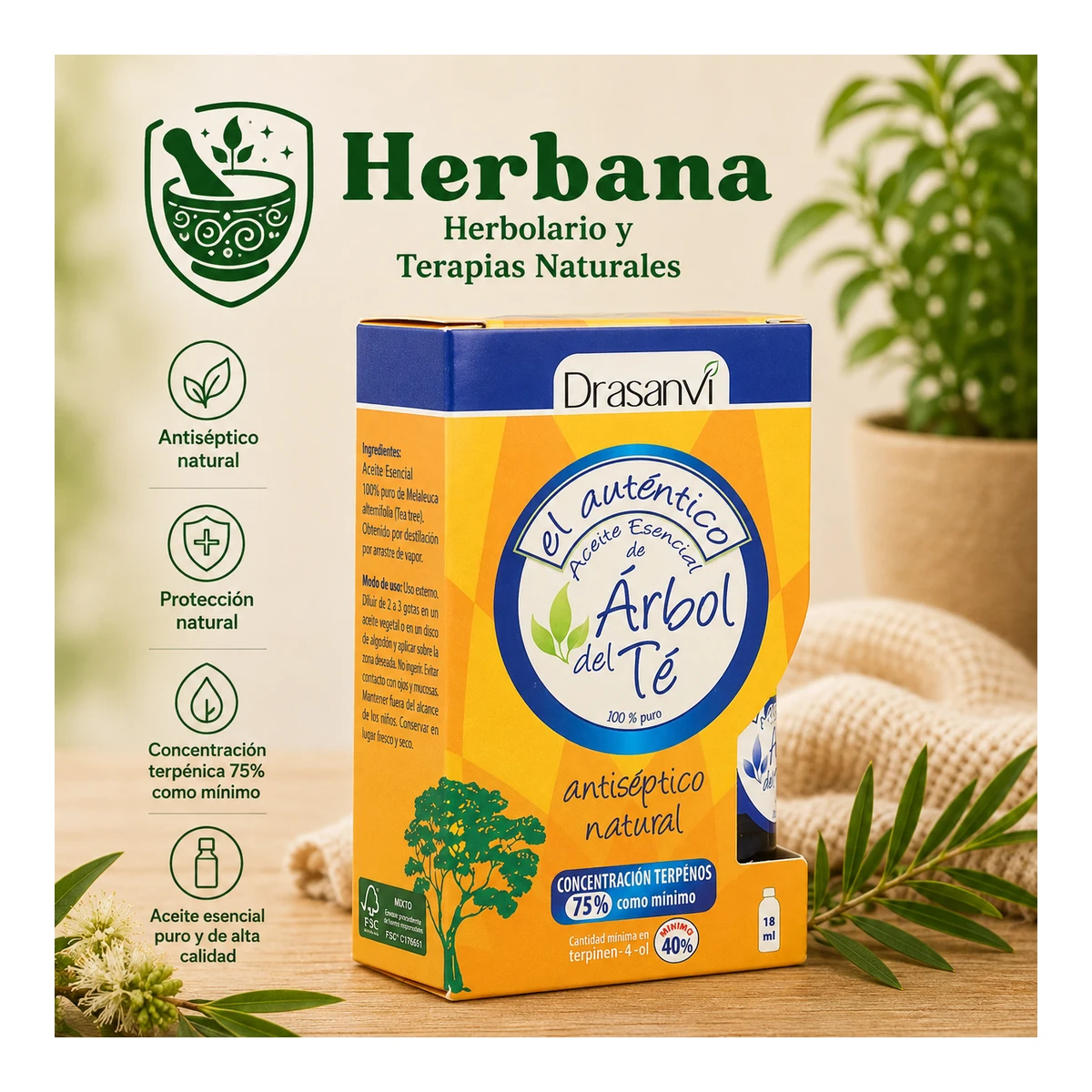 Aceite esencial Árbol del té