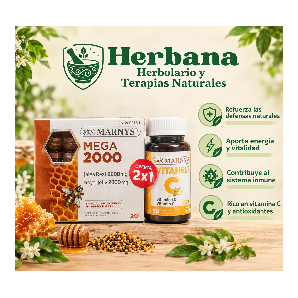 Pack 2x1 Mega 2000 + Vitahelp C